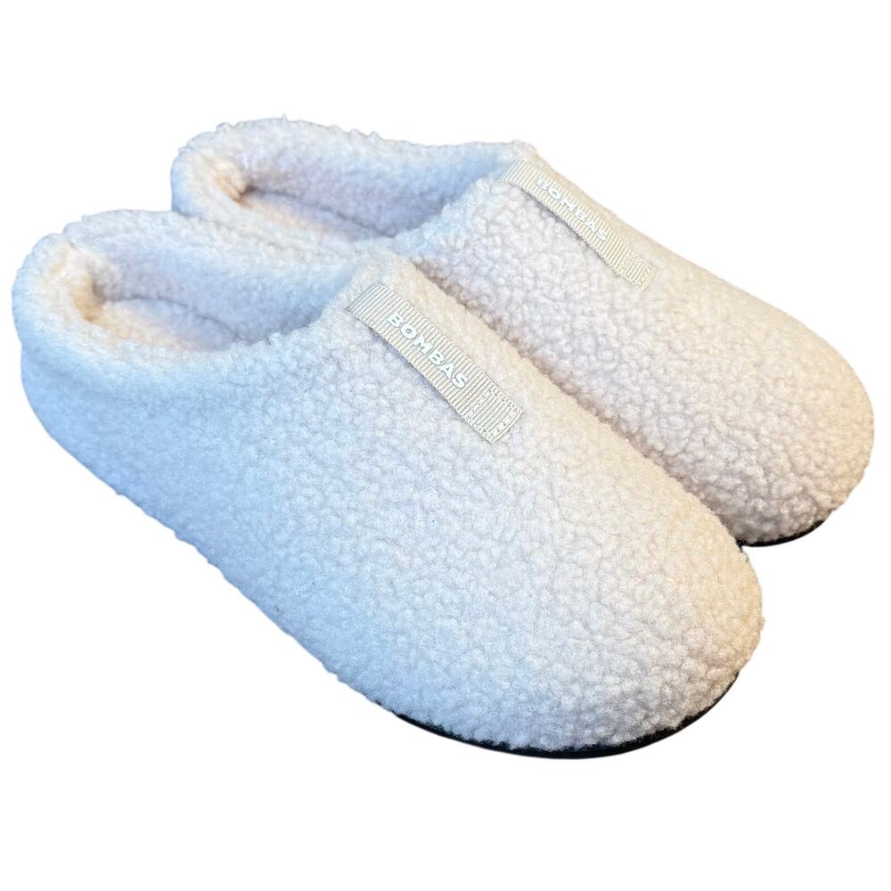 Bombas Sunday Slippers Sherpa Fleece Slip-On Cozycore Cottagecore Cream Women 7